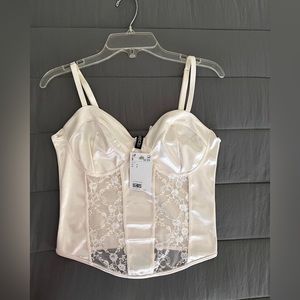 H&M satin & lace top